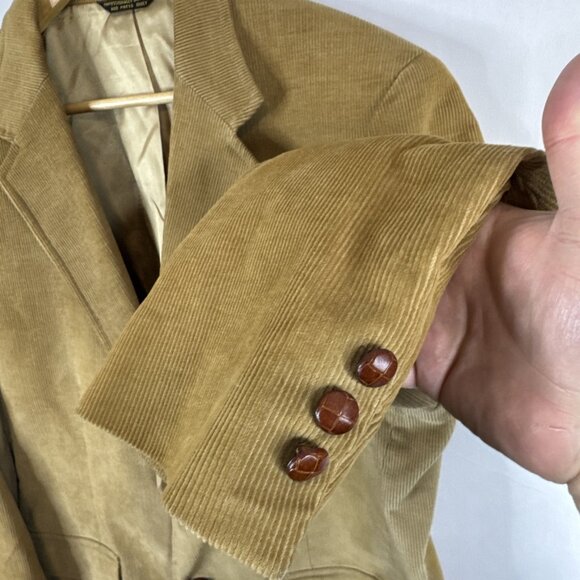 John Weitz Men’s 44 Camel Corduroy Blazer Sport Coat Vintage 70s USA Made - Picture 2 of 7